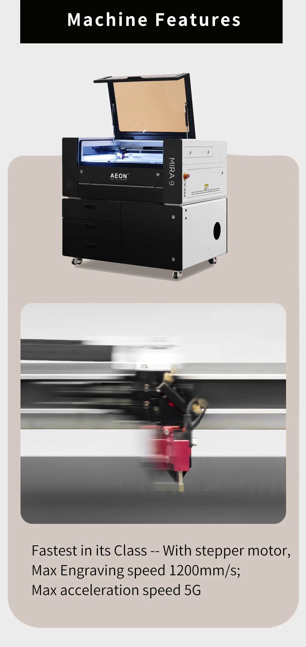 Aeon 30W/60W/80W/RF30W 3D Printing Machine 900mm*600mm Water Cooling CO2 Laser Cutter for Acrylic Crytal Leather MDF